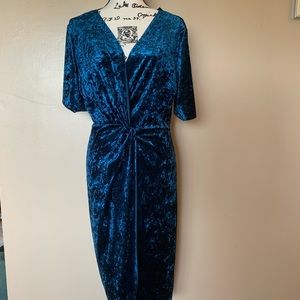 Blue velour dress